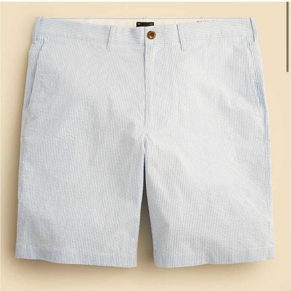 J. Crew Men's Striped 9" Length Oxford Chino Shorts - 34W - Seersucker Like